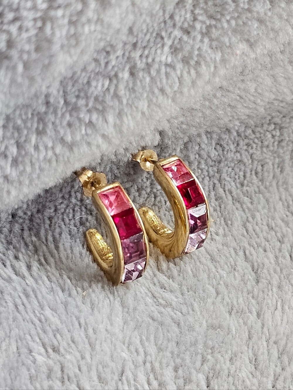 Vintage Givenchy Pink, Red, Purple Gradient Earrings